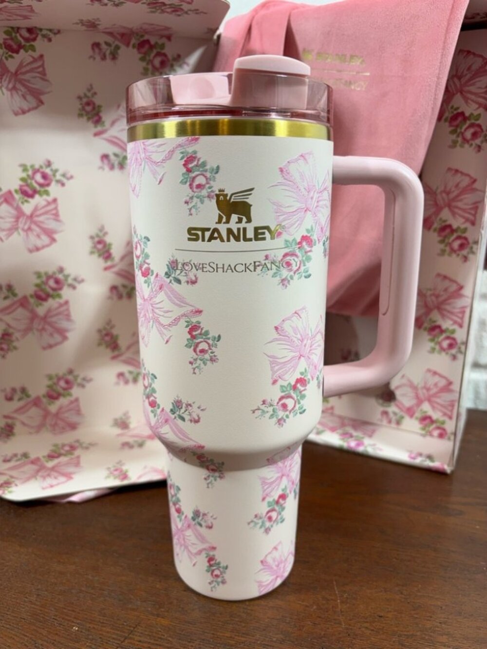 Love Shack Fancy x Stanley Tumbler 40oz Rosa Beaux Bow New in Box